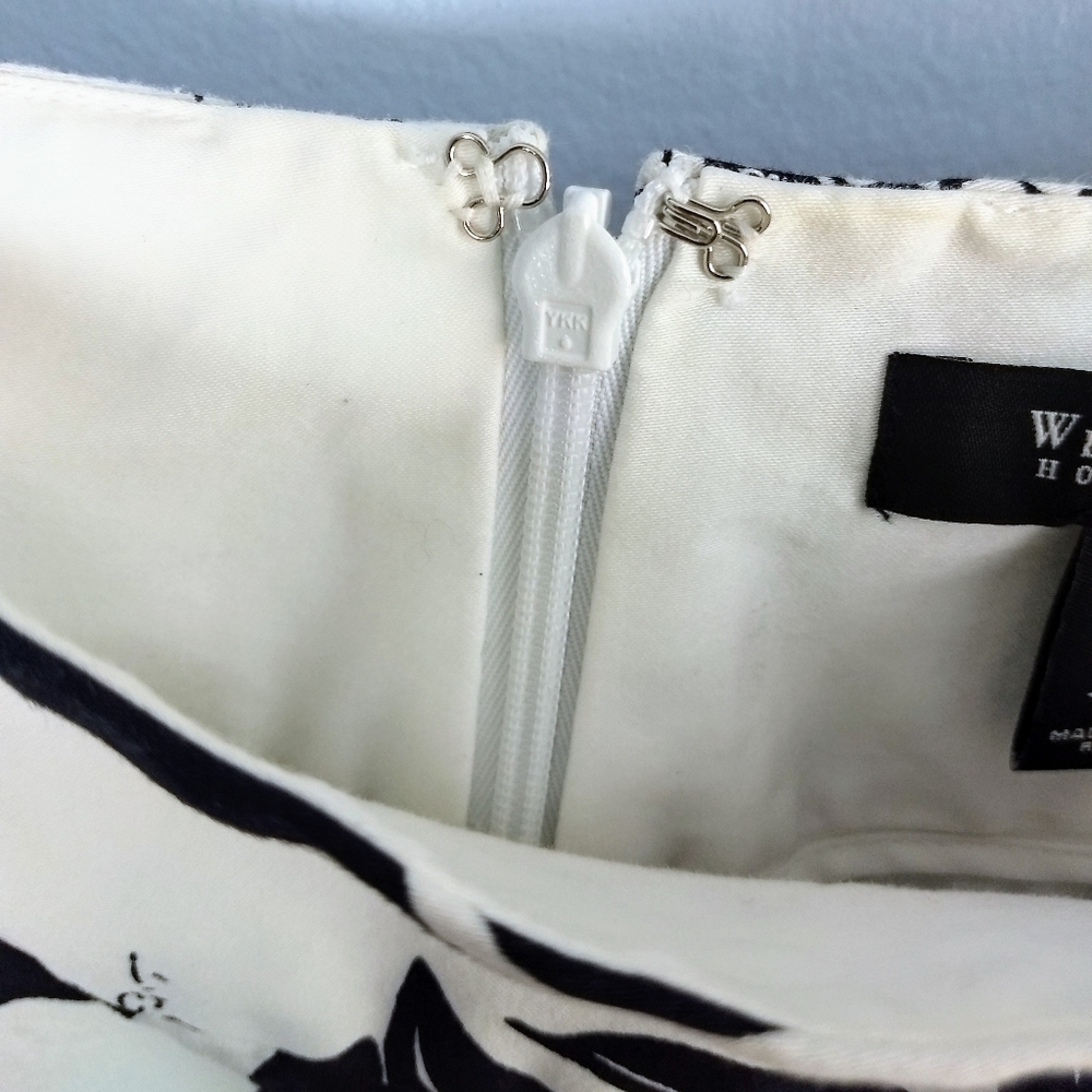 WHBM Black & White Pencil Skirt w/ Ruffle - Picture 4 of 7